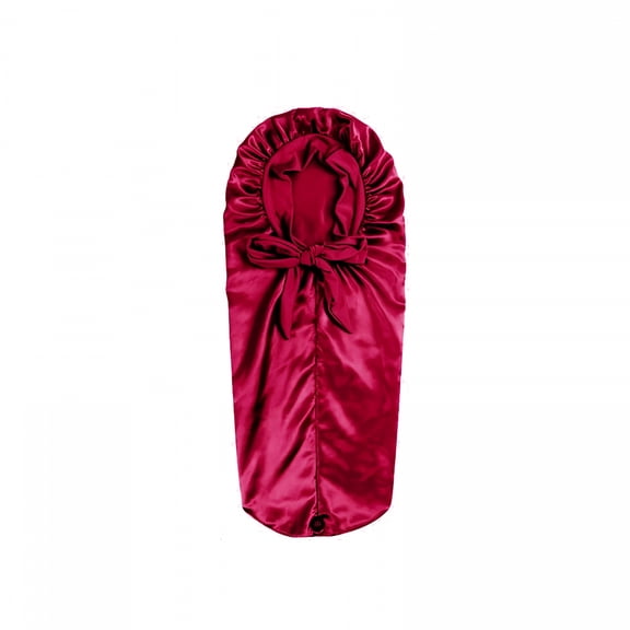 TELOLY 2026 New Extra Long Satin Bonnet for Women,Adjustable Braid Bonnet with Tie Band,Double Layer Elastic Silk Bonnet for Braids Hair Sleeping Cap for Sleeping, Braiding, Home, Travel (Rose Red)