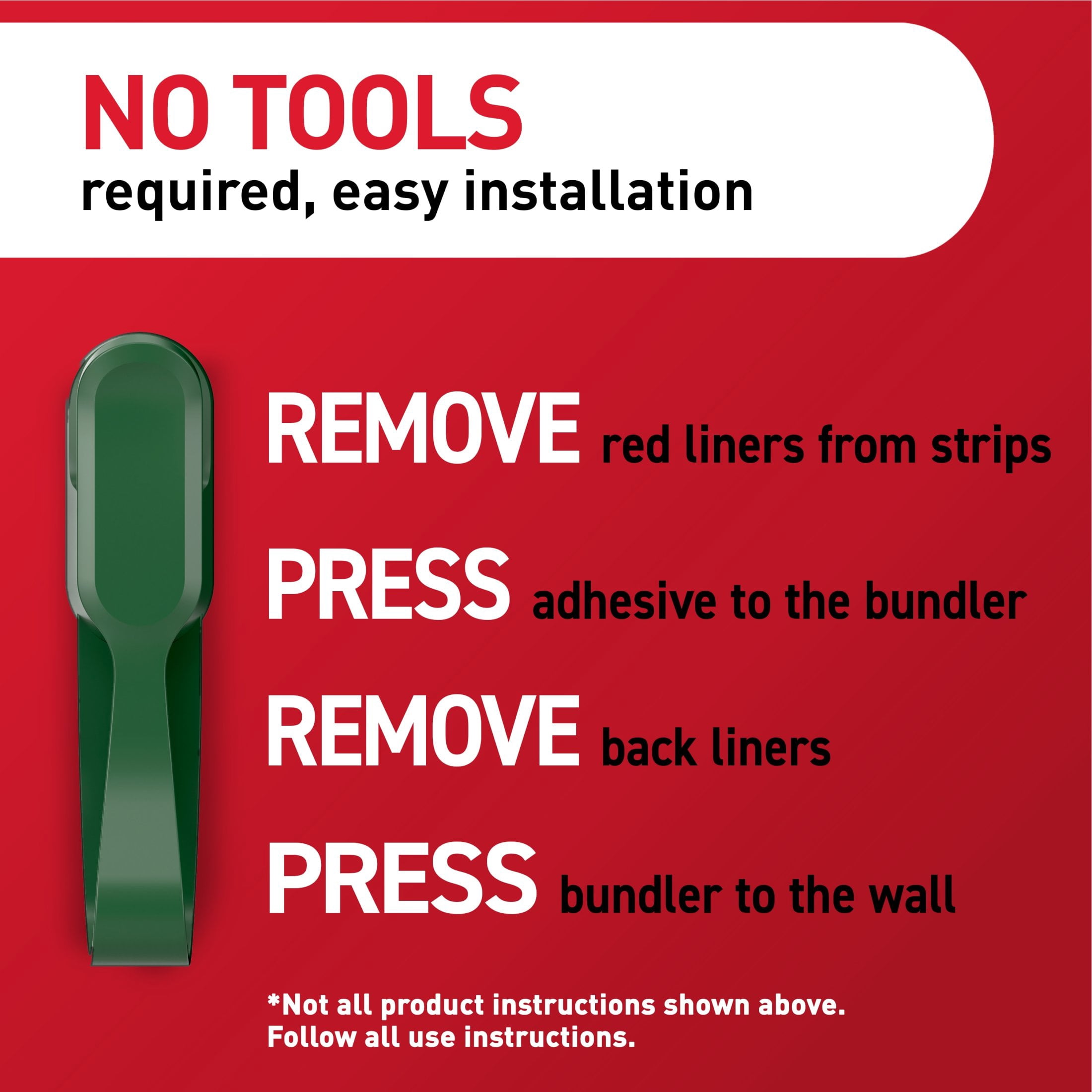 Command Garland Holders, Holds 2 lbs, Green, Holiday Décor, Wreaths, Damage-Free, 6 Hooks, 12 Adhesive Strips