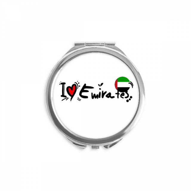 I Love Erates Word Flag Love Heart Illustration Hand Compact Mirror Round Portable Pocket Glass