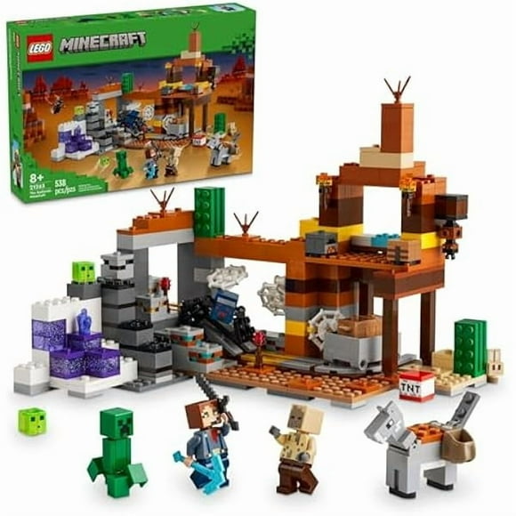 Minecraft The Badlands Mineshaft Video Game Toy, Mining Exploration Set with Minecraft Minifigures, Birthday Gift for Boys and Girls, Action Packed Minecraft Toy for Kids Ages 8 and Up, 21263