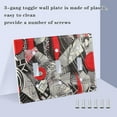 thumbnail image 3 of Red and Gray Abstract Art Light Switch Cover Decorative 2 Gang Wall Plate Toggle Switchplate Faceplate, 3 of 7