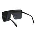 thumbnail image 4 of Halfrim Oversize Square Rectangular Shield Racer Sunglasses Matte Black Silver Mirror, 4 of 4