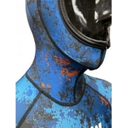 SPEARFISHING WORLD Blue Camo Two-Piece Wetsuit with Loading Chest Pad, Knee Protection, Anatomical Design for Freediving, Snorkeling, Swimming, Watersports