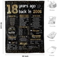 thumbnail image 4 of 18th Birthday Decorations for Girls Boys Happy Birthday Gifts for 18 Year Old Girls Boys Teen Girls Gifts Ideas for Daughter Sons Sister Bestie Soft Throw Blanket Back in 2006 - Gold, 4 of 6