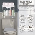 thumbnail image 4 of Dznils Over The Toilet Storage Shelf, 2-Tier Steel Bathroom Storage Organizer with Hooks, White, 4 of 13