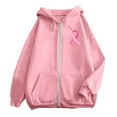 thumbnail image 3 of Cancer Awareness Hoodies for Women 2025 Zip Up Lined Hoodie with Pockets Hooded Sweatshirt Pullover Top, 3 of 7