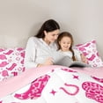 thumbnail image 5 of jejeloiu Chic Pink Cowgirl Boots 7-Piece Bedding Comforter Set Kids,Rustic Farmhouse Horseshoe King Bedding Sets For Girls,Reversible, 5 of 7
