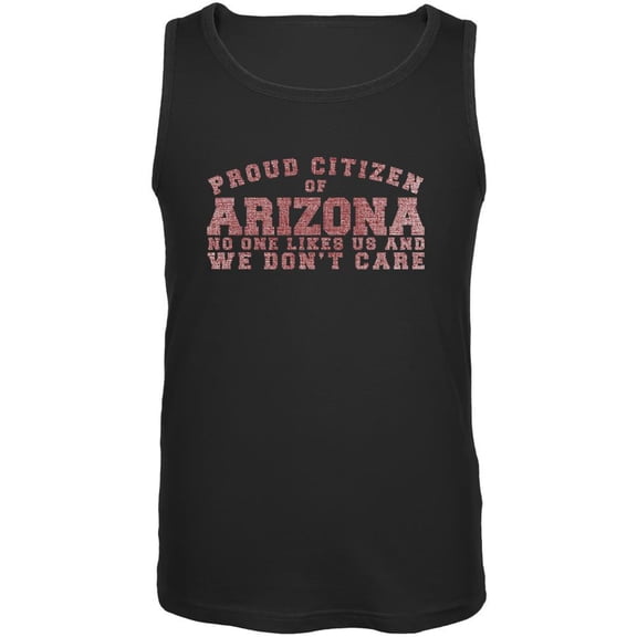 Proud No One Likes Arizona Black Adult Tank Top - Small