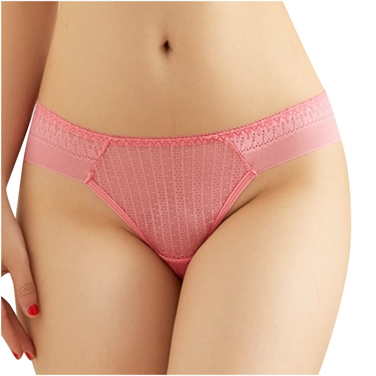 HUPOM Womens Panties Girls Underwear Thong Casual Belt Drop Waist Pink S