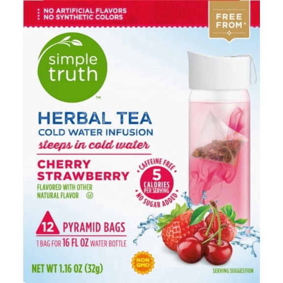 Simple Truth Cherry Strawberry Herbal Pyramid Tea Bags - 12 ct