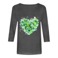 thumbnail image 5 of felwors Womens 3/4 Sleeve Crew Neck Valentine T Shirts Love Heart Printed Graphic Tee Tops (Dark Gray, XXL), 5 of 7