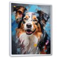 thumbnail image 2 of Designart "Portrait Of The Playful Collie I" Animals Dog Floater Framed Wall Art Living Room, 2 of 5