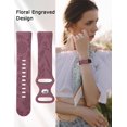 thumbnail image 5 of TOYOUTHS 3 Packs Floral Engraved Band Compatible with Fitbit Charge 6 Bands/Fitbit Charge 5 Bands Women, Cute Soft Silicone Dandelion Flower Pattern Sport Designer Fancy Summer Strap for Charge 6/5, 5 of 6