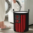 thumbnail image 2 of Laundry Basket, Nautical American Flag Waterproof Laundry Hamper With Padded Handles, Clothes Hamper For Laundry, Bedroom, Dorm, Towels, Laundry Bin Easy Storage, 2 of 8