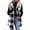Black, variant on Fall Winter Women Sleeveless Long Duster Waistcoat Print Button Long Outerwear