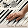 thumbnail image 6 of ODIKA Farmhouse Striped Boho Pinstripe Border Door Cream Banded Ticking Non-Slip Low Profile for Guest Room, Lounge, Apartment, 6 of 7