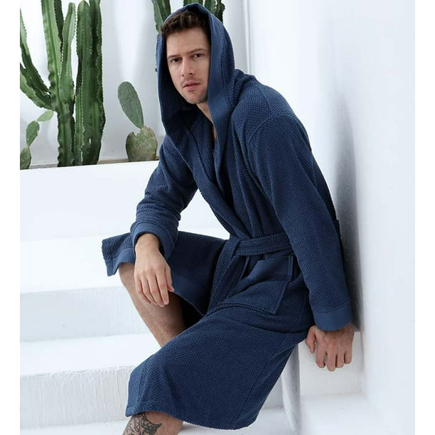 Men's Luxury Turkish Cotton Terry Cloth Robe with Hood