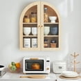 thumbnail image 6 of Wirrytor Arched Wall Cabinet with Glass Door, Hanging Bathroom Shelf, Medicine Wall Mounted Cupboard, Farmhouse Over the Toilet Cabinet, Natural, 6 of 8