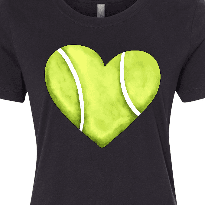 Inktastic Tennis Ball in Heart Women's T-Shirt