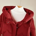 thumbnail image 5 of Hvyesh Winter Coats for Women Warm Full Zip Hooded Puffer Jacket Thicken Padded Coat Outwear With Hood Red XXXL, 5 of 9
