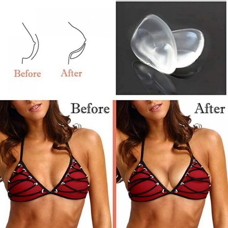 Silicone Bra Inserts,Waterproof Clear Gel Push Up Breast Pads,Bra Padding  Bust Enhancer 