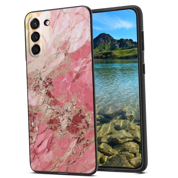 Pink-Marble-283 Phone Case, Degined for Samsung Galaxy S21 FE Case Men Women, Flexible Silicone Shockproof Case for Samsung Galaxy S21 FE