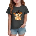 thumbnail image 6 of Ulanda Toddler Baby Girl Halloween Shirt Ghost Tshirt Spooky Season Short Sleeve Tee Top Kid Fall Clothes (Grey, 5-6 Years), 6 of 7