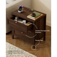 thumbnail image 5 of EYYTHUNG Farmhouse Night Stand with Charging Station, Wood Large Bedside End Table with 3 Storage Drawers, Modern Nightstands, Brown, 5 of 9