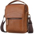thumbnail image 1 of Bolso de hombro de cuero pequeño para hombre Bolso de mano para hombre (marrón), 1 of 5