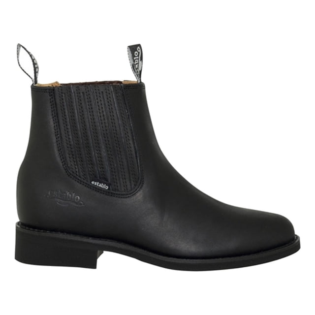 Bota Botín Establo De Piel Suela Goma Para Caballero Modelo 555 Negro Grasso