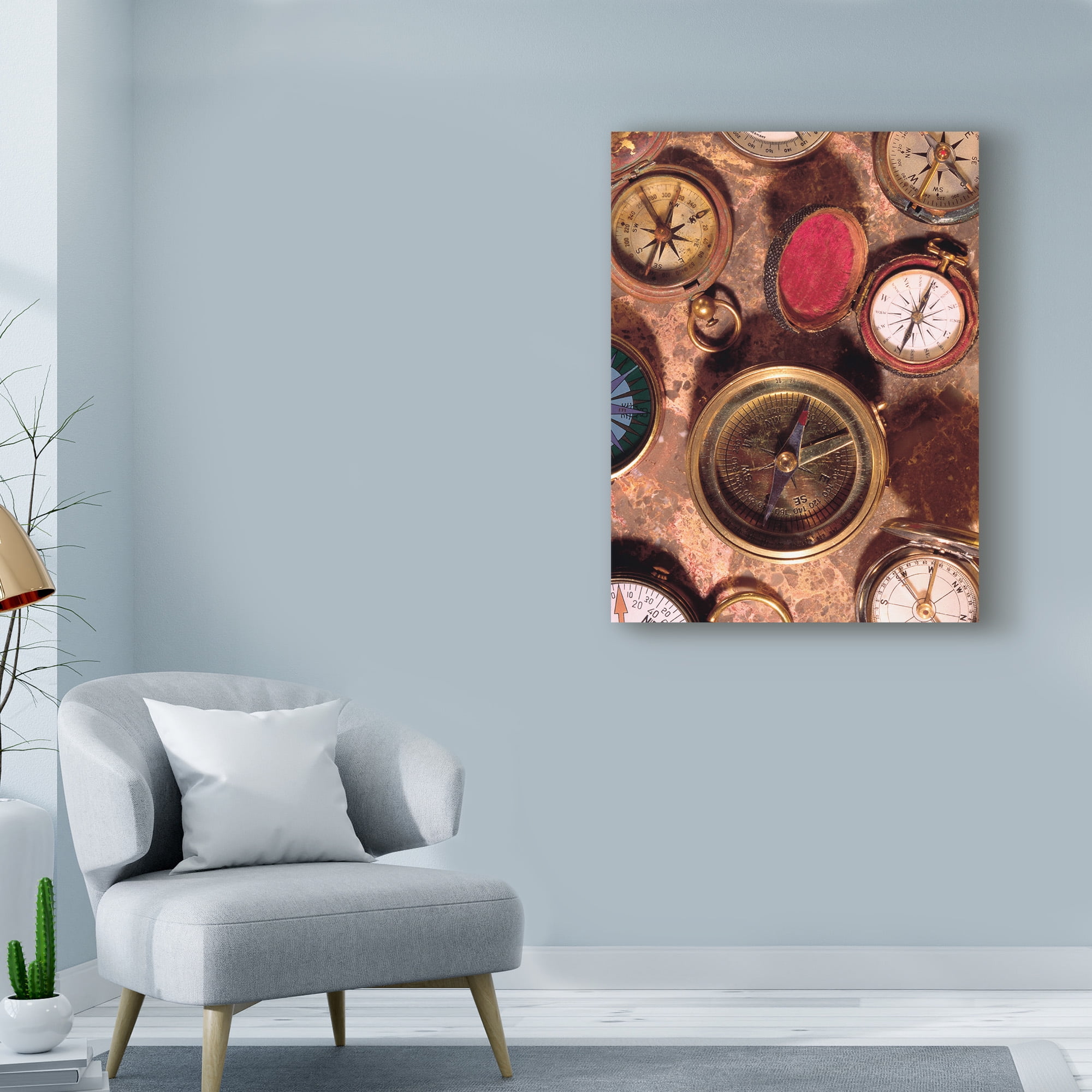 Trademark Fine Art 'Antique Compass Collage' Canvas Art by Vision Studio