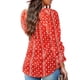 thumbnail image 3 of Qarigey Blusa de mujer con cuello en V con cordones en la parte de manga larga casual camisa suelta Prendas para la parte del cuerpo Impreso 6 XXL Qarigey AP003442-20, 3 of 5