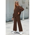 thumbnail image 5 of Pink Queen 2026 Women's 2 Piece Outfits Sweater Sets Knit Pullover Tops And Wide Leg Pants Sets, 5 of 8