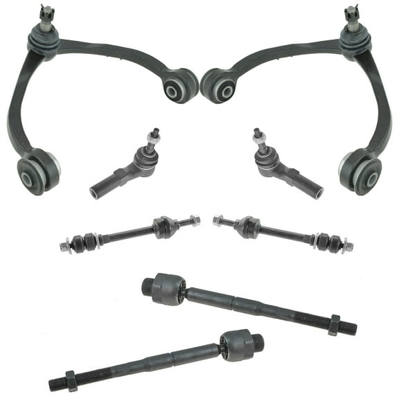 TRQ 8 Piece Steering Suspension Kit Control Arms Tie Rods Sway Bar End Links New PSA86051