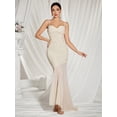 thumbnail image 4 of Elegant Ruched Bodycon Mermaid Evening Gown with Lace Overlay, 4 of 7