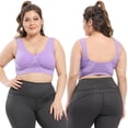 thumbnail image 2 of Sujetador deportivo sin aro de acero, malla hueca, transpirable, con agujeros, a prueba de golpes, para yoga, running, ropa interior de talla grande para mujer, 2 of 6