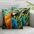 thumbnail image 3 of Orinice Parrot Leaves Vibrant Colors Graphic Decorative Pillow Cover 24x24in, 3 of 5