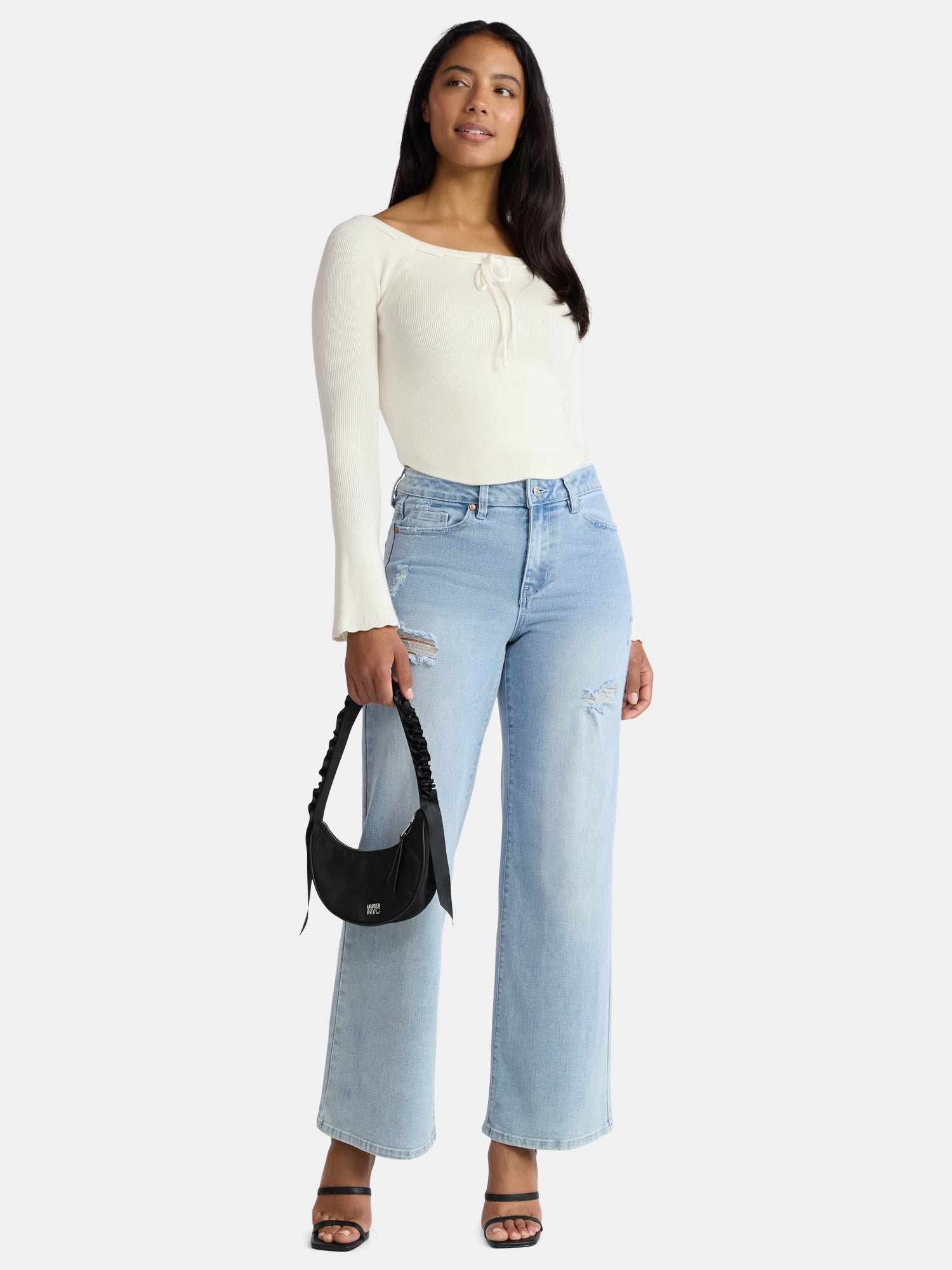 Madden NYC Women's Lace Waist Jeans, 32" Inseam, Sizes 00-18