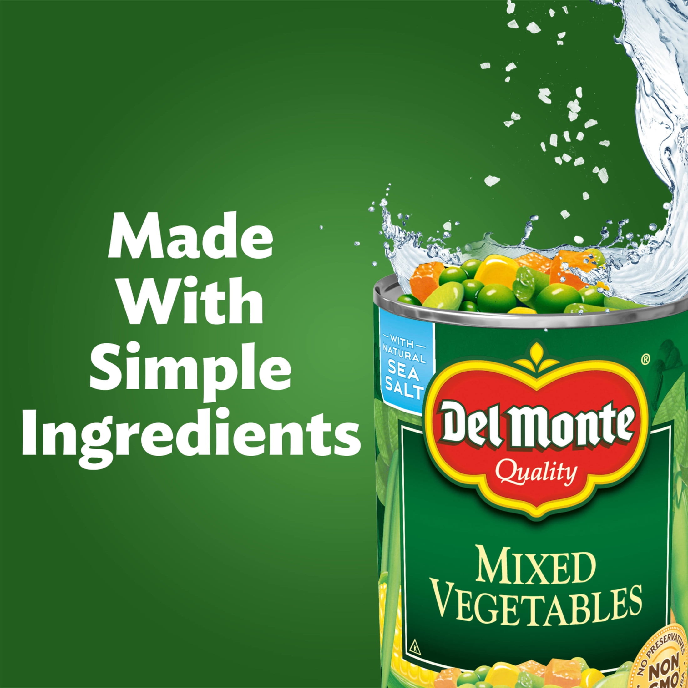 (2 pack) Del Monte Mixed Vegetables, 8.25 oz Can, Canned Vegetables