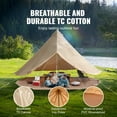 thumbnail image 2 of KFFKFF Canvas Yurt, 4-Season 6m/19.68ft Shelter, Camping Canvas with Stove Outlet, Ventilated Tent Accommodates 10 Individuals, Suitable for Family Outdoors, Hunting Gatherings, 2 of 9