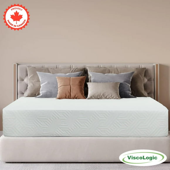 ViscoLogic Nest Supreme 9 Inch Twin Mattress, Canadian Double-Sided Reversible Gel Infused Foam Mattress Pressure Relief, Cool Sleep, Eco-Friendly Medium Firm, Twin/ Single Mattress