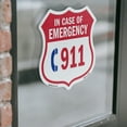 thumbnail image 4 of Emergency 911 Phone Shield Sign In Case Of Emergency Call 911 (2 Pack) 18 inch X 18 inch Shield Shaped Heavy Duty 3.2 mil Vinyl Decals Weather Resistant, UV Protected for Workplace Made, 4 of 6