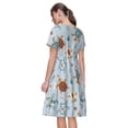 thumbnail image 2 of Bixox Robe d'Été à Manches Courtes pour Femmes Robe Ample Longueur Genou avec Poches-Tortue de Mer, 2 of 7