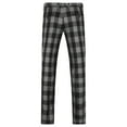 thumbnail image 6 of Cloudstyle Men's Slim Fit Single-Breasted Notch Lapel Blazer & Trousers 2-Piece Suit Set, Modern Checkered Pattern, 6 of 15