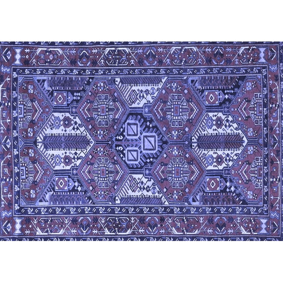 Ahgly Company Indoor Rectangle Persian Blue Traditional Area Rugs, 7' x 9'