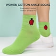 thumbnail image 4 of Women’s Cotton Ankle Socks 3 Pack Cute Fruit Embroidered Soft Breathable Casual Socks Size 6-10 (Style 3), 4 of 9