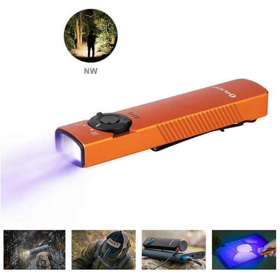Olight Arkfeld UV   White LED Flashlight, 1000 Lumens, Orange, Neutral White