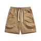thumbnail image 1 of Pantalones cortos cargo informales de cintura media para hombre: poliéster liso, cordón, corte holgado, pantalones de baloncesto y fitness, para todas las estaciones, tallas M-XXXXL., 1 of 3