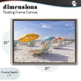 thumbnail image 4 of Stupell Industries Tropical Striped Umbrellas on Sunny Beach Brown Floating Frame Canvas Art, 31 x 21, by Richard Silver, 4 of 8