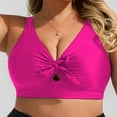 thumbnail image 2 of Baqcunre Plus Size Swimwear, Women Plus Size Swimsuit Bikini Tie Knot Bathing Suits Swimwear Hot Pink 3XL, 2 of 6